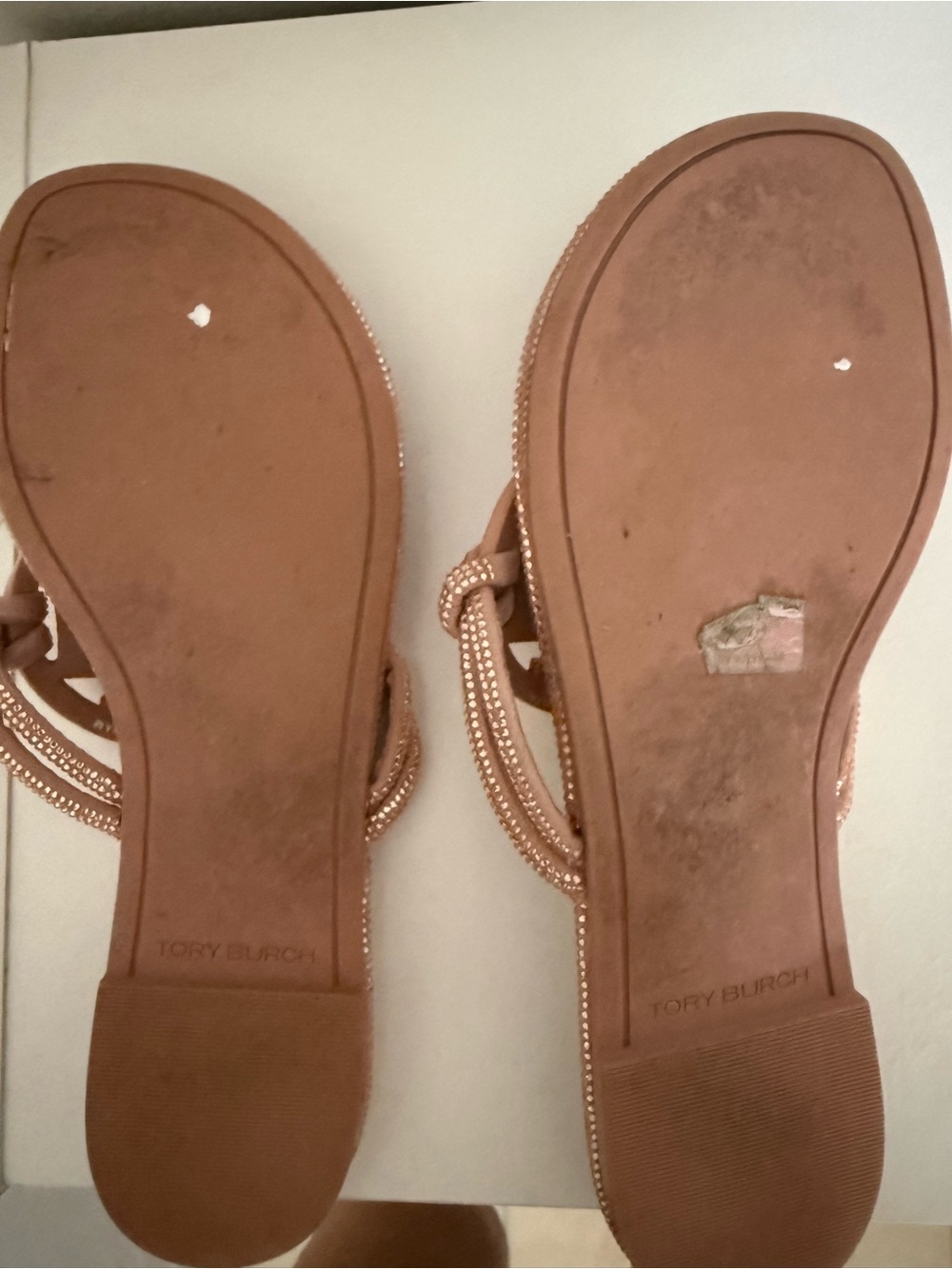 Tory Burch Blush Crystal Miller Thong Sandals - Picture 2 of 3